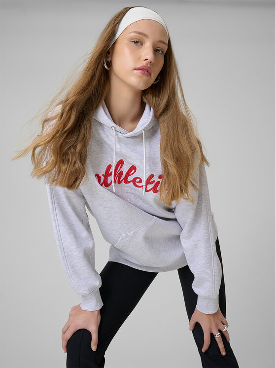 4F 4F Bluza SPORTS CLUB Szary jasny Loose Fit