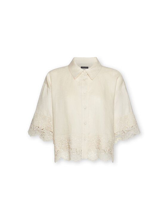 Elena Mirò Elena Mirò Camicia 5188P000271N002 Crema Regular Fit