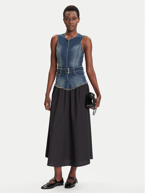 Desigual Desigual Jeanskleid Poplin 25WWVD03 Dunkelblau Regular Fit