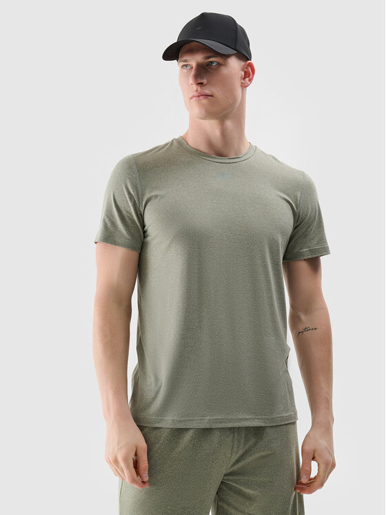 4F 4F Koszulka techniczna BASIC+ Khaki Regular Fit