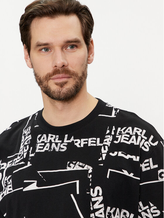 Karl Lagerfeld Jeans Karl Lagerfeld Jeans T-Shirt 240D1709 Czarny Relaxed Fit