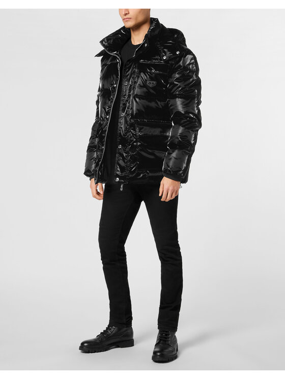 PHILIPP PLEIN PHILIPP PLEIN Vatovaná bunda 22881 Černá Regular Fit