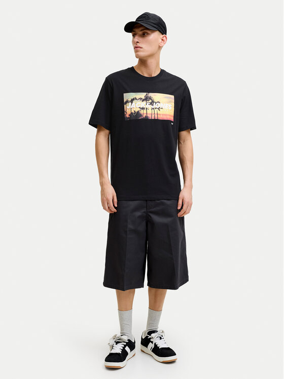 Jack & Jones Jack & Jones Marškinėliai Indiana Tee 12288112 Juoda Regular Fit