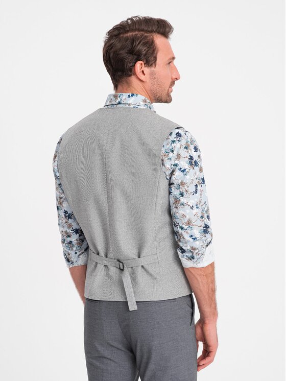 Ombre Ombre Kamizelka OM-BLZV-0109 Szary Fitting Fit
