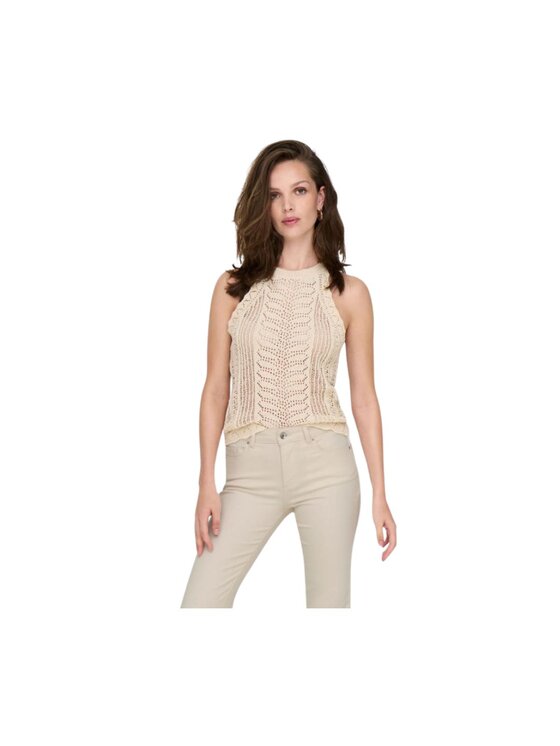ONLY ONLY Top Top onlerinsltop knt Beige Slim Fit