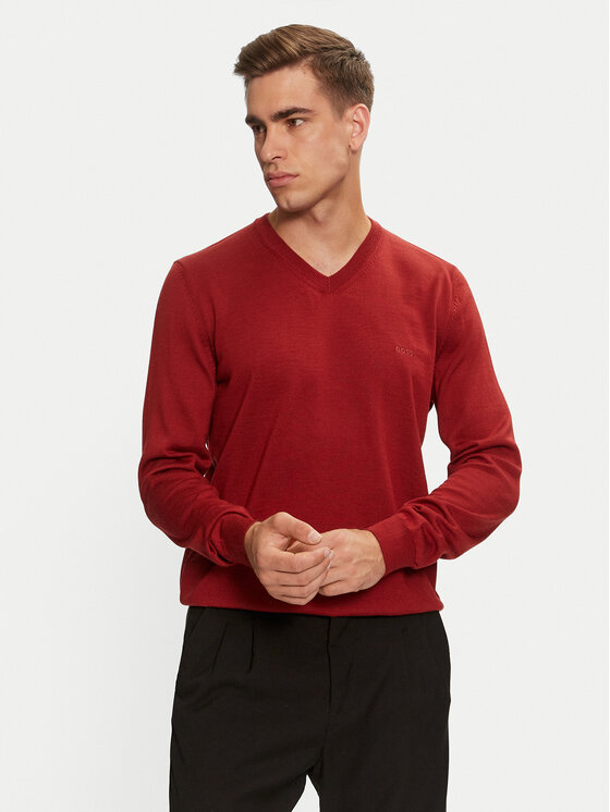 BOSS Boss Pulover Baram-L 50476363 Rdeča Regular Fit