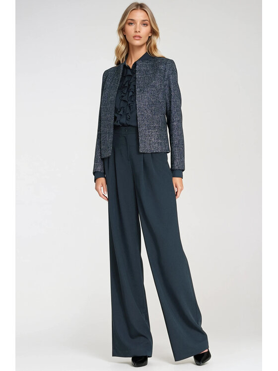 NIFE NIFE Dámské kalhoty SD122 Tmavomodrá Wide Leg