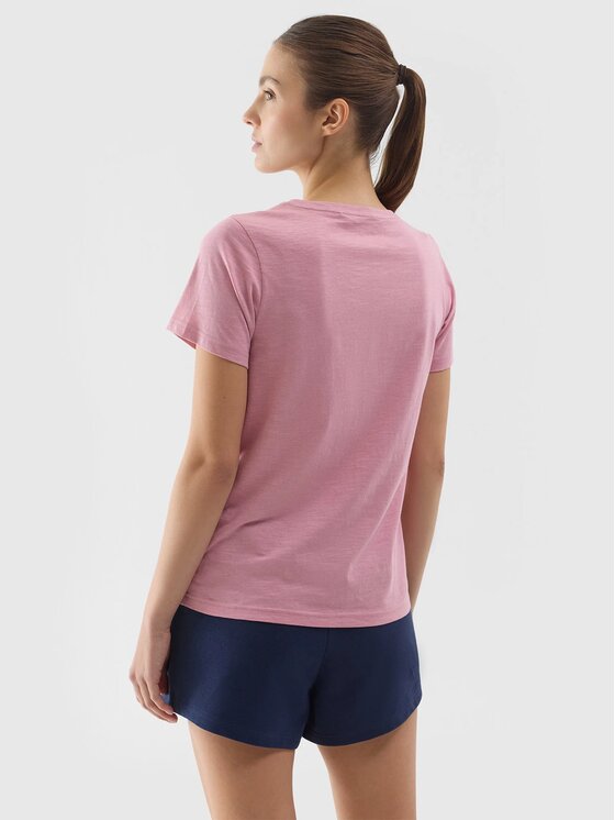 4F 4F T-Shirt 4FWSS24 TTSHF1162 56S JASNY RÓŻ XS Ροζ Regular Fit