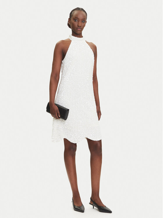 YAS YAS Koktejlové šaty Mira 26037830 Écru Regular Fit