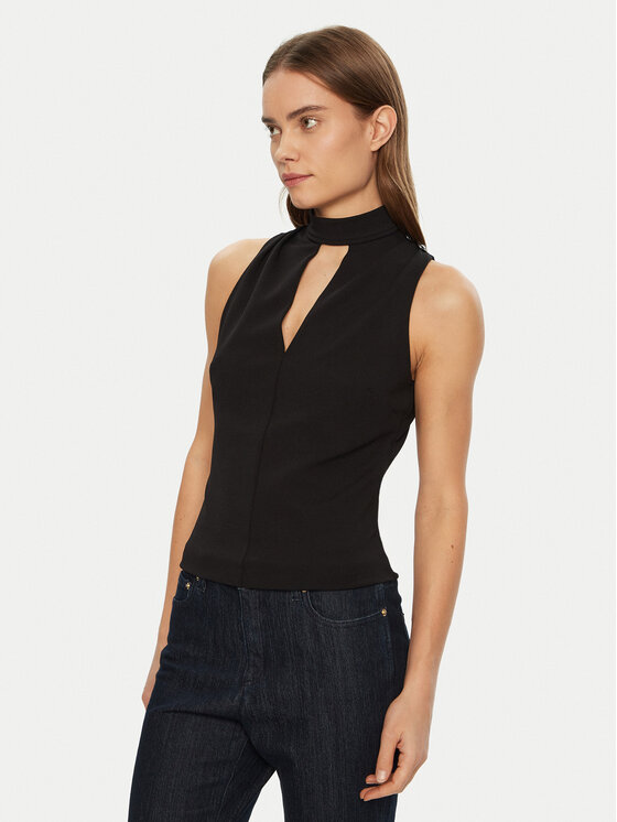 Guess Blúzka W5RP05 KCBO2 Čierna Regular Fit