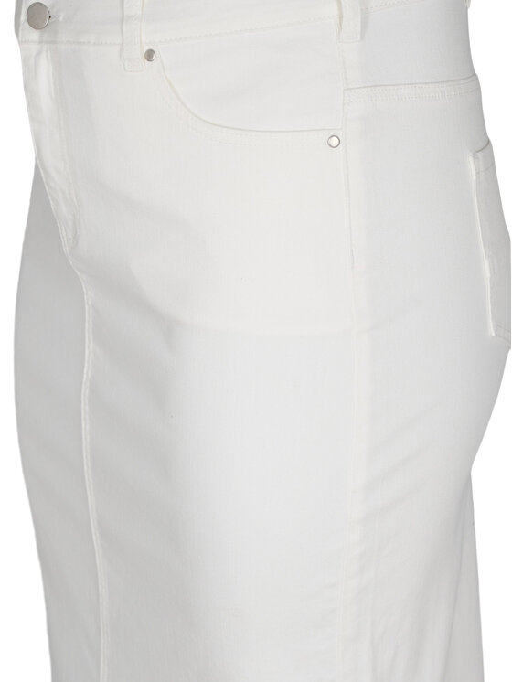 Zizzi Zizzi Džínsová sukňa J10771A Biela Regular Fit