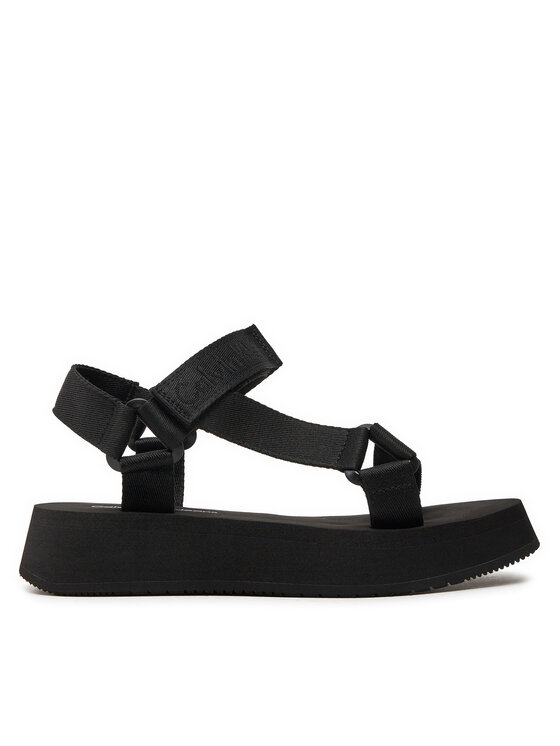 Sandale Calvin Klein Jeans Sandal Velcro Webbing In Mtl YW0YW01480 Negru