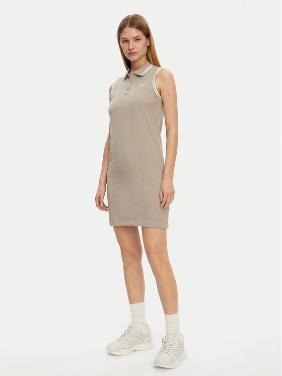 Guess Guess Sukienka codzienna V5GK04 KCOK1 Khaki Regular Fit