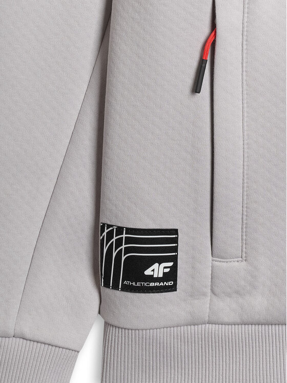 4F 4F Bluza MONOCHROME MOVEMENT Szary jasny Regular Fit