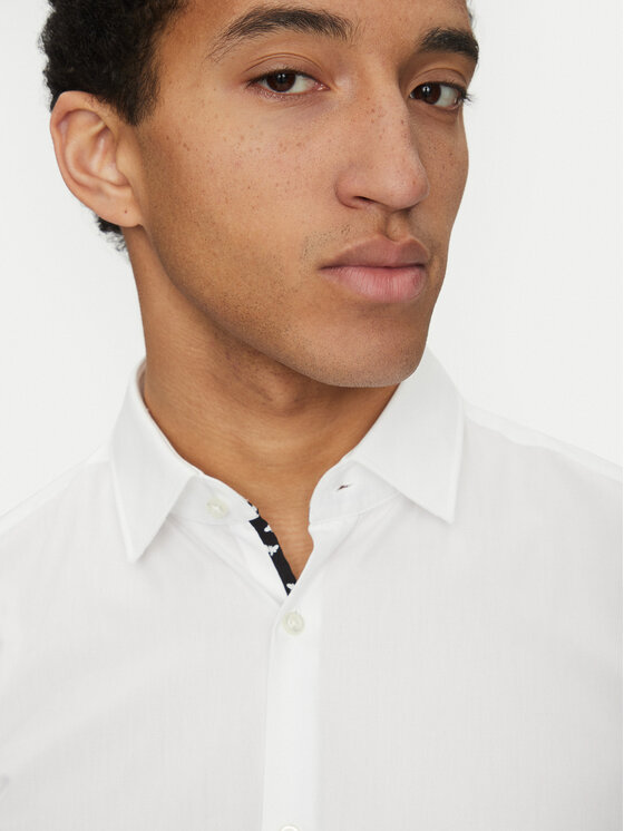 HUGO HUGO Marškiniai Koey 50534044 Balta Slim Fit