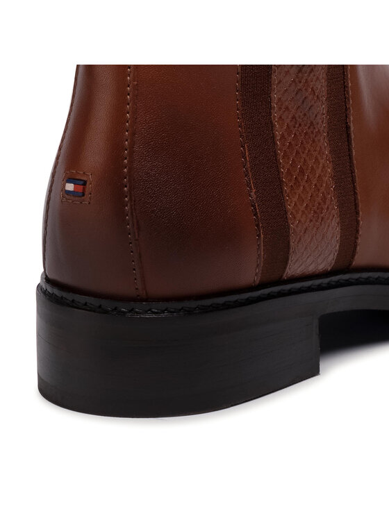 Tommy Hilfiger Tommy Hilfiger Stivaletti Th Interlock Leather Flat Boot FW0FW05181 Marrone