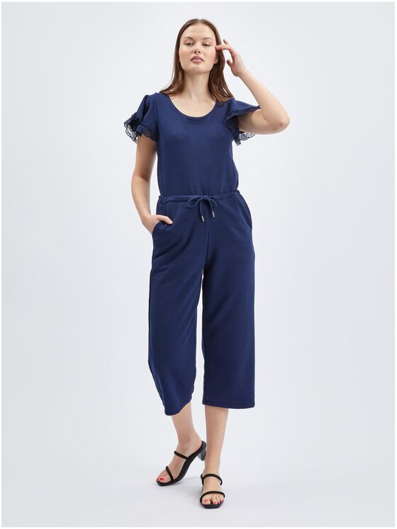 Orsay Orsay Kombinezon 453004-575000__L Granatowy Regular Fit