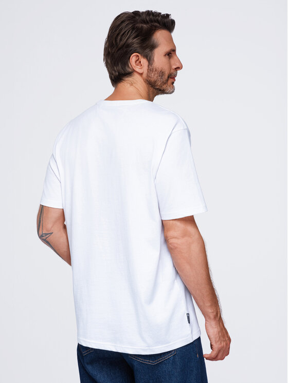 Ombre Ombre T-Shirt OM-TSPT-0299 Bílá Regular Fit