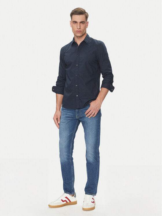 Mustang Mustang Koszula Canton 1016238 Granatowy Slim Fit