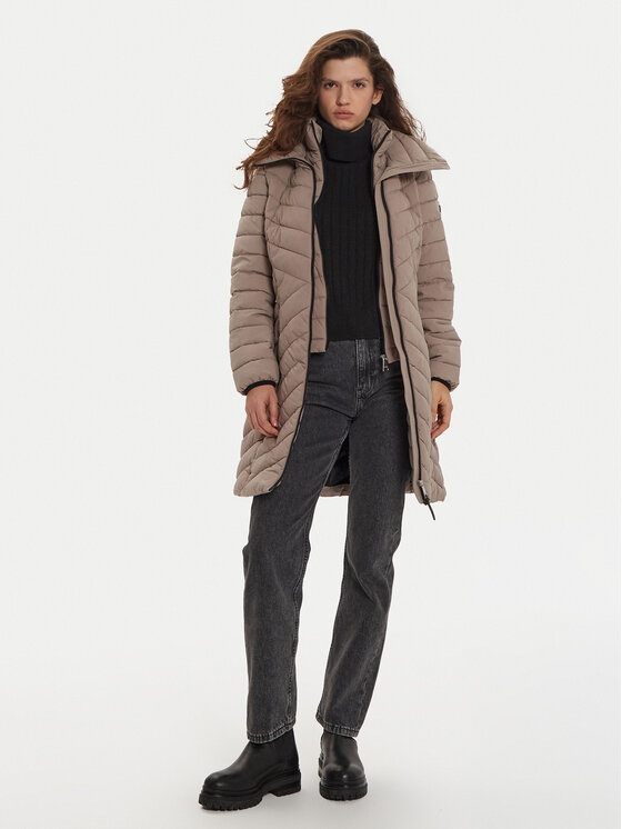 DKNY DKNY Kurtka zimowa DLEMPN46 Beżowy Slim Fit