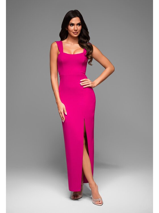 Ombre Ombre Sukienka wieczorowa LA-OM-DLR067 Różowy Regular Fit