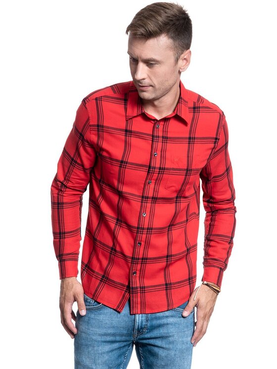 Wrangler Wrangler Camicia LS 1PKT SHIRT Rosso Regular Fit