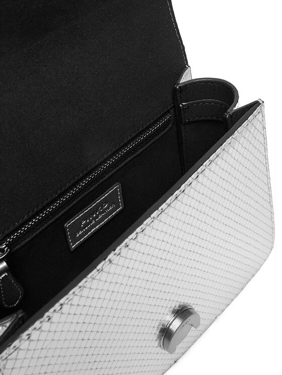 PINKO PINKO Käekott Love One Top Handle Mini Light AI 24-25 PLTT 100071 A1VG Hõbedane