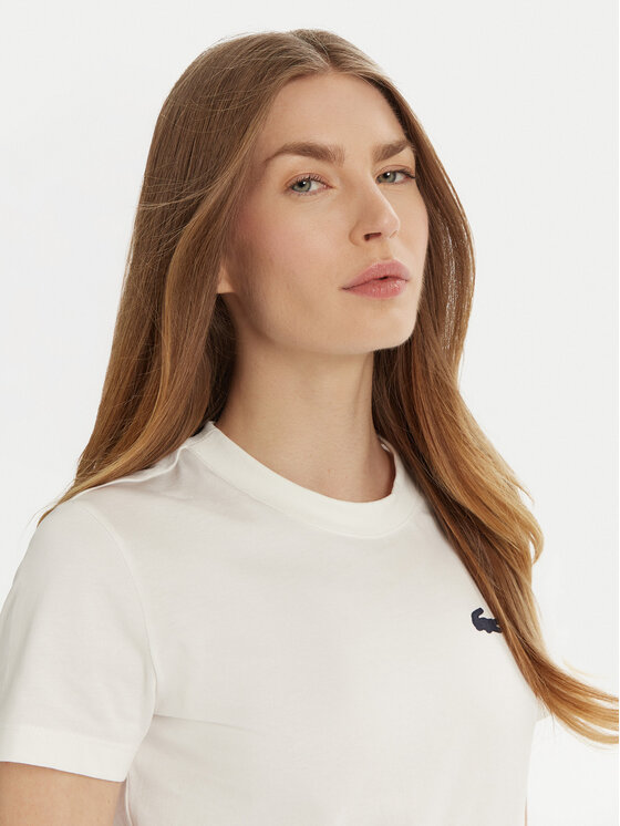 Lacoste Lacoste Majica TF9246 Bela Slim Fit