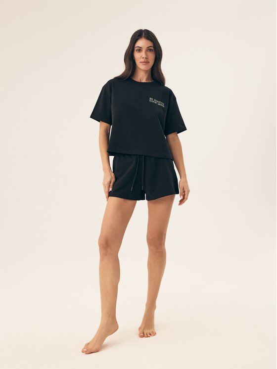 Esotiq Esotiq Bluzka 42568 Czarny Regular Fit