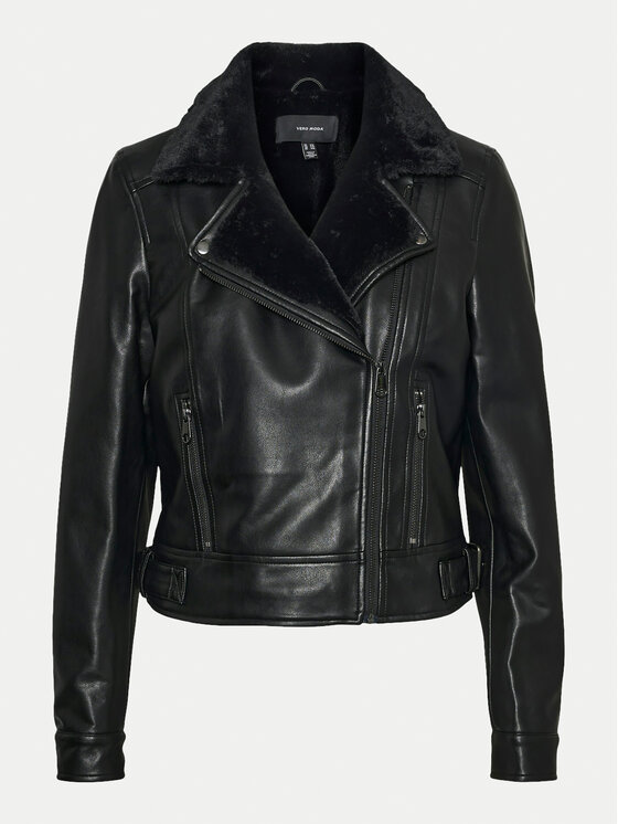 Vero Moda Vero Moda Яке от имитация на кожа Hailey 10250405 Черен Regular Fit