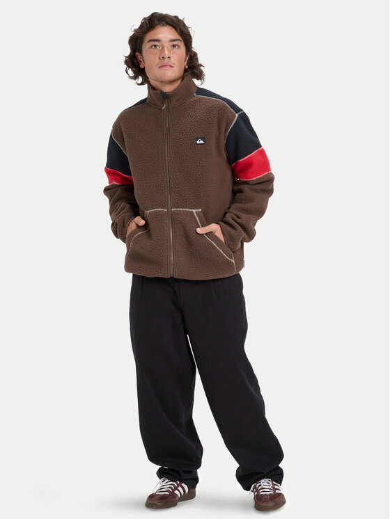Quiksilver Quiksilver Polár kabát Clean Coast Block EQYPF03065 Barna Loose Fit