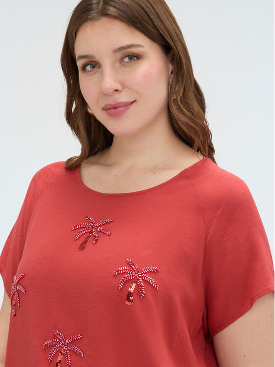 Fiorella Rubino Fiorella Rubino Bluzka 2075T002460N027 Pomarańczowy Regular Fit