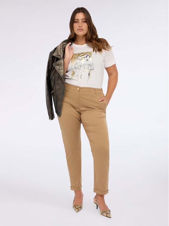 Fiorella Rubino Fiorella Rubino T-Shirt G02DL008839N011 Biały Regular Fit
