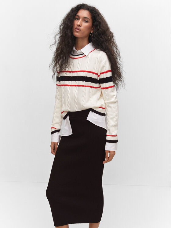 Mango Mango Sweter Univers 57083794 Écru Regular Fit