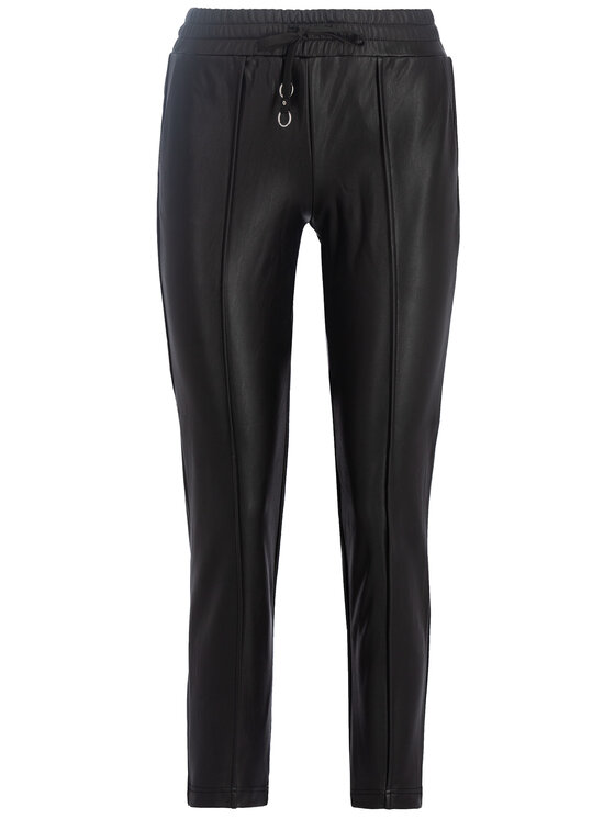 Guess Guess Παντελόνι από απομίμηση δέρματος W93B70 WBG60 Μαύρο Regular Fit