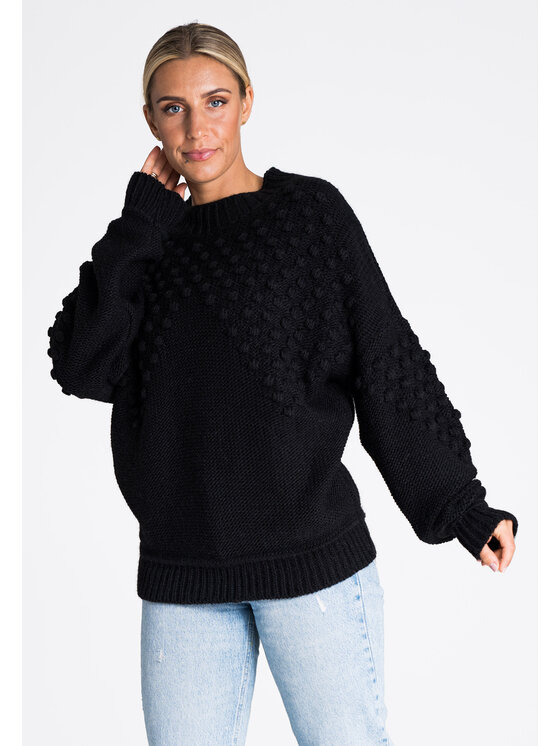 FIGL FIGL Sweter M982 Czarny Regular Fit