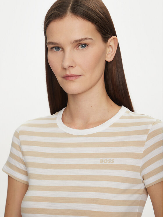 BOSS BOSS T-Shirt Esla 50504192 Beżowy Regular Fit