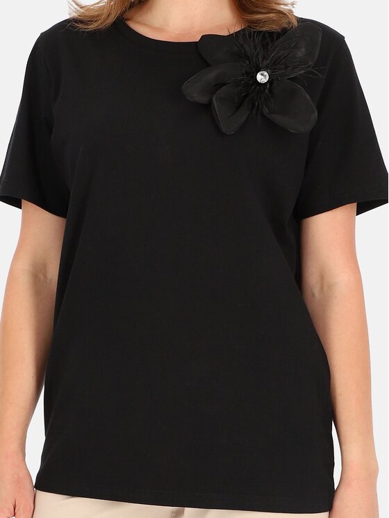 Perso Perso T-Shirt TCE245000F Černá Regular Fit