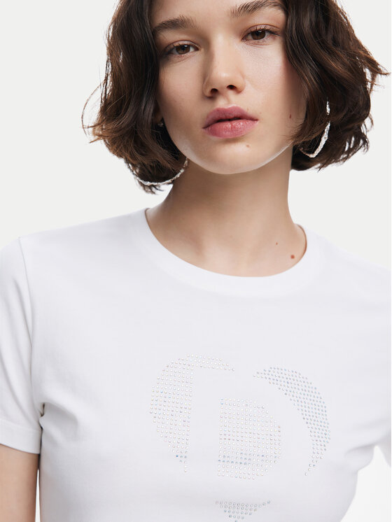 Desigual Desigual T-shirt Daisy 24WWTK01 Bijela Slim Fit