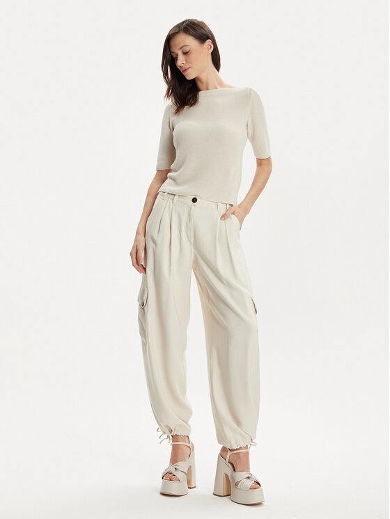 MAX&Co. MAX&Co. Spodnie materiałowe Corvino 2416131072200 Beżowy Wide Leg