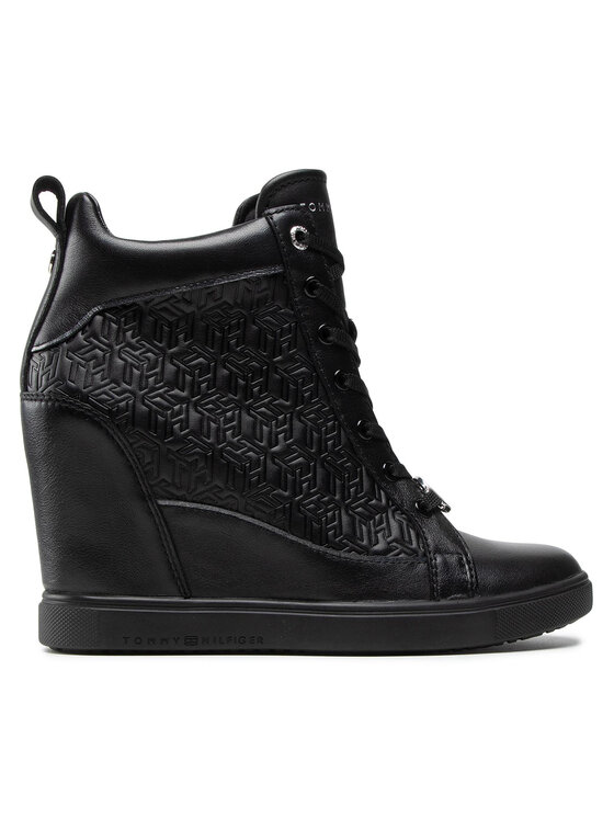 Tommy Hilfiger Sneakers Metallic Pop Sneaker Wedge FW0FW06118 Schwarz Modivo