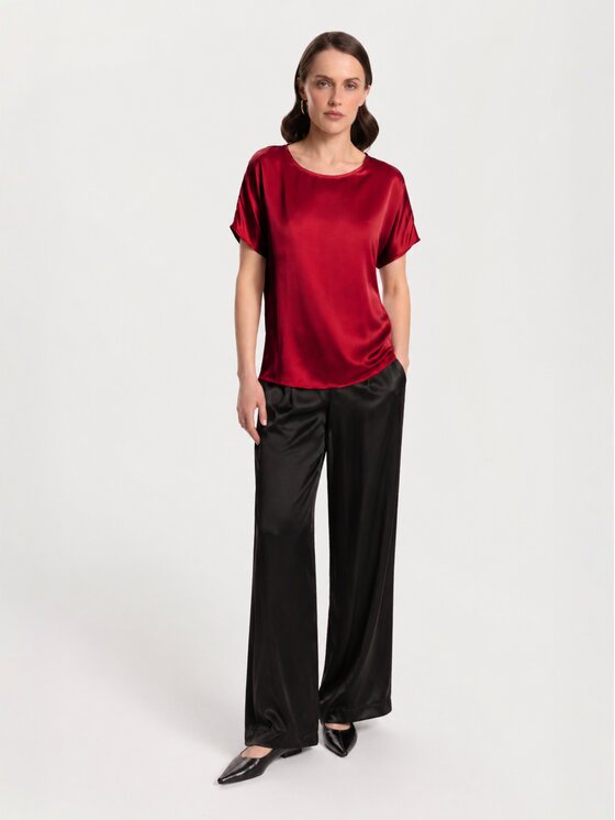 Cat&Cat Cat&Cat T-Shirt silk satin Czerwony Regular Fit