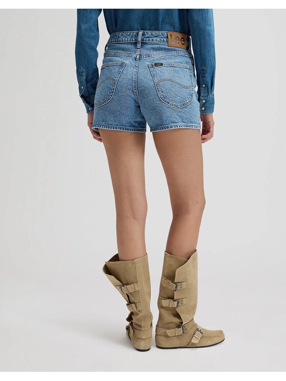 Lee Lee Szorty jeansowe CAROL SHORT Niebieski Regular Fit
