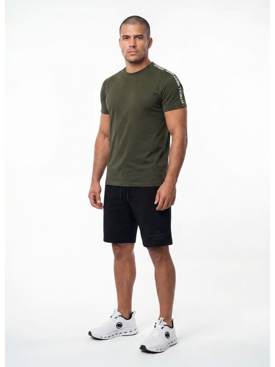 PITBULL PITBULL T-Shirt TAPE Zielony ciemny Regular Fit