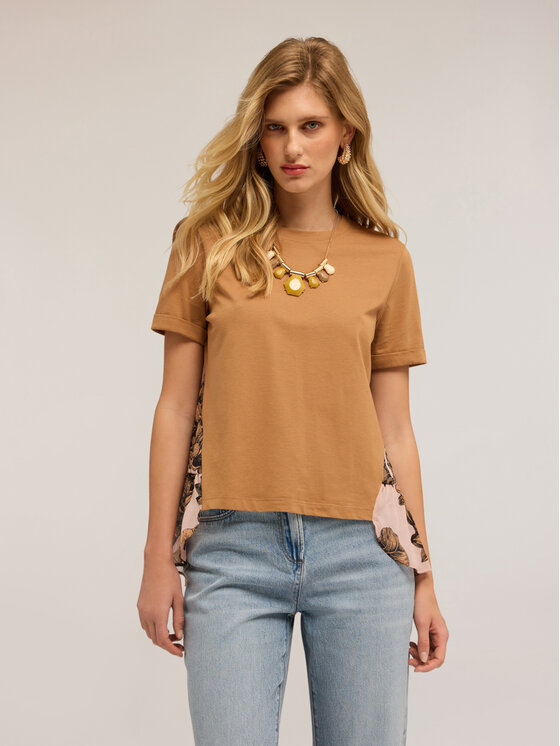 Motivi Motivi T-shirt G097W003456N0V2 Écru Boxy Fit