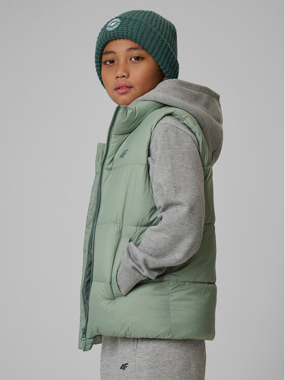 4F 4F Kamizelka OUTERWEAR Turkusowy Regular Fit