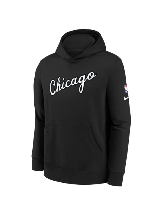 Nike Nike Bluza Nike NBA Chicago Bulls Fleece Hoodie Czarny Regular Fit