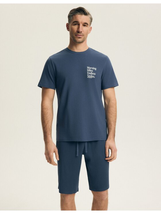 Henderson Henderson Piżama 44605 Niebieski Regular Fit