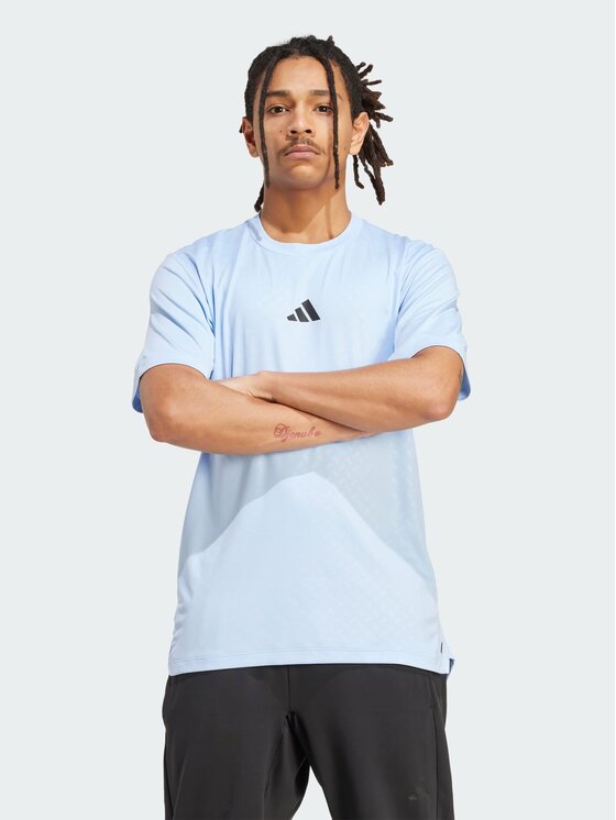 adidas adidas Koszulka techniczna PrimeLift 3-Stripes Tee Niebieski jasny Slim Fit