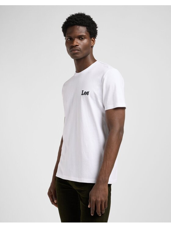 Lee Lee T-Shirt SS SMALL LOGO TEE Biały Regular Fit